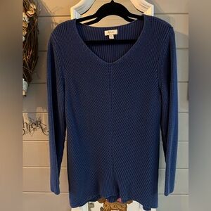 Style & Co. Deep Blue Knit V-Neck Sweater